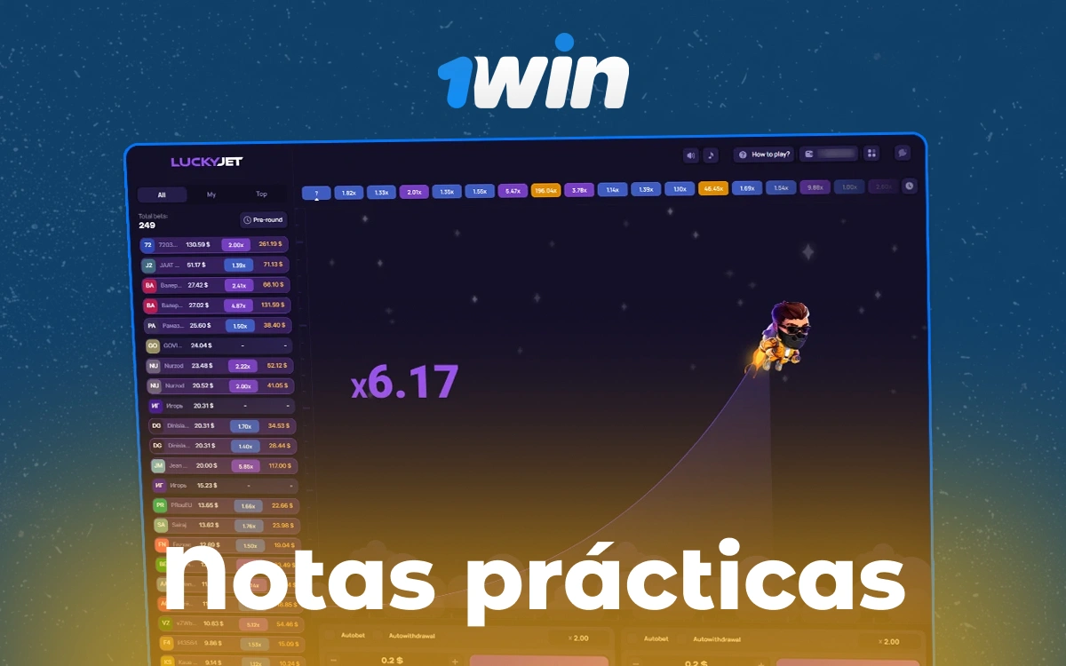 1winbet Perú Lucky Jet: Información general sobre la jugabilidad del casino, estrategias profesionales y básicas.